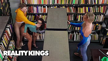 REALITY KINGS - Mandy Waters, Krissy Knight - Sneaky Librarian Gets College Cock