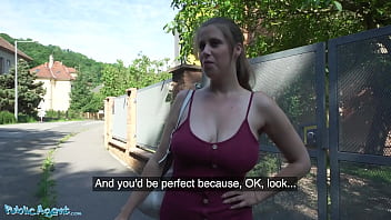 Public Agent - Pretty Belgian girl with natural huge boobs has amateur reality sex outside with a very well hung Canadian dude