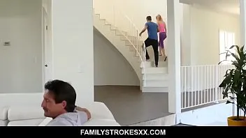 Stepmom teases and fucks stepson