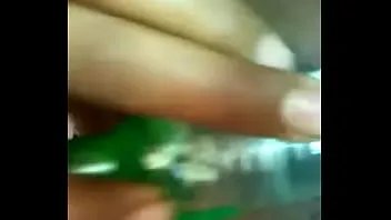 Desi bhabhi oil bottle in pussy