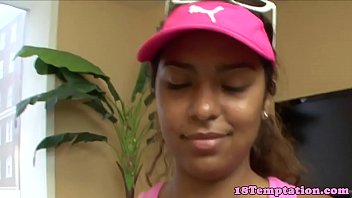 Ebony stepsister sucks off stepbrother