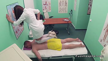 Nurse massages doctor before sex