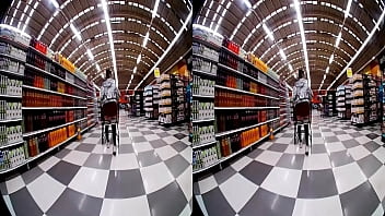 Pussy flashing in the supermarket VR