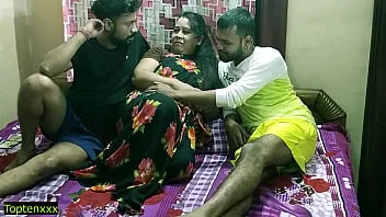 Indian hot randi bhabhi fucking with two devor !! Amazing hot threesome sex